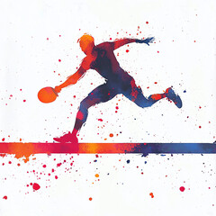 Dynamic Table Tennis Player  Colorful Action Shot  Sport  Competition  Athlete