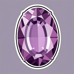elegant amethyst gemstone icon illustration for premium designs