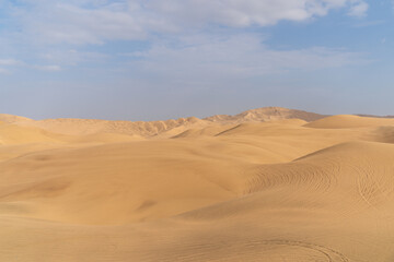 The desert landscape of Huacachina, Peru's famous scenic spot