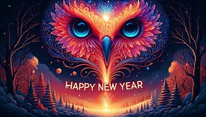 "Happy new year" poster. 