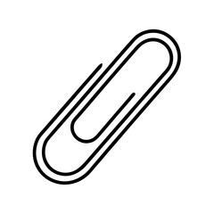 Paperclip Line Art on White Background
