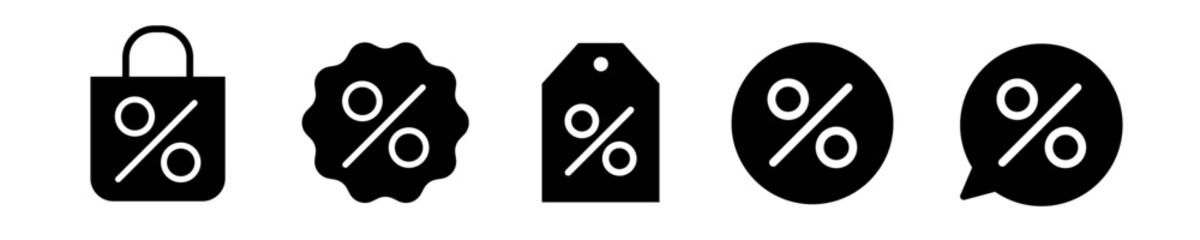 Discount icon set. Discount icons