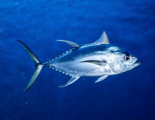 Obraz premium Yellowfin Tuna in Aquatic Environment