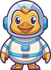 Duck astronaut vector art illustration file . 