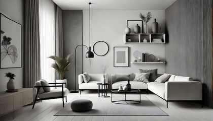Sleek Contemporary Space with Monochromatic Palette
