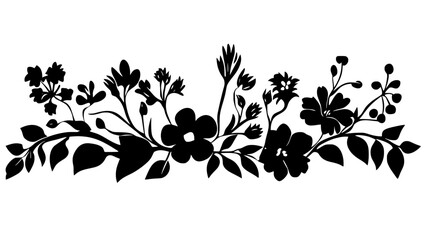 Freeform flower crown with various flowers and stems weaved into a ring, Plant Digital Art