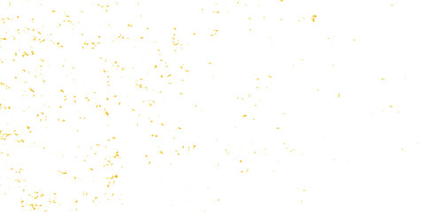 Abstract luxury golden confetti glitter and zigzag ribbon falling down on transparent background. Holyday, festive and celebration background.