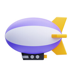 PNG 3D airship icon isolated on a white background © sonisokell