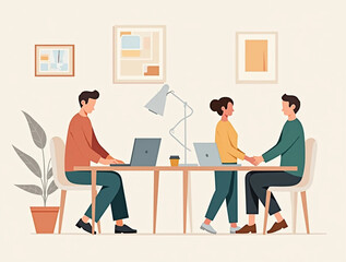 Fototapeta premium Remote Work, Modern Life Icons