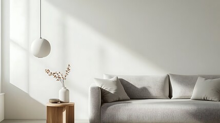 Beautiful Modern Living room Interior with furniture's ,mockup frame , posters, wall -3d Rendering