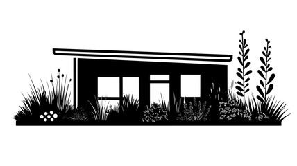 Obraz premium Sedum ground cover on a green roof of a building, Plant Digital Art