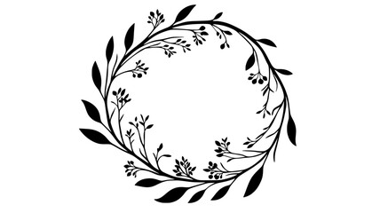 Fototapeta premium A wreath made from dried flowers with stems and leaves interwoven in a circular pattern, Plant Digital Art