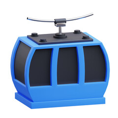 PNG 3D cable car icon isolated on a white background © sonisokell