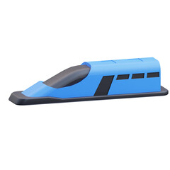 PNG 3D high-speed train icon isolated on a white background