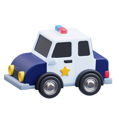 PNG 3D police car icon isolated on a white background © sonisokell