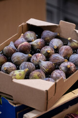 Fresh figs for the restaurant in delivery box