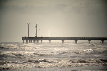 Fishing Pier Texas Gulf Coast in the Fog