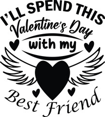 A simple Valentine day typography design, modern, illustration, vector, abstract, print, T-shirt, design.