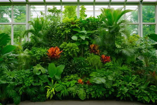 A greenhouse filled with lots of different types of plants