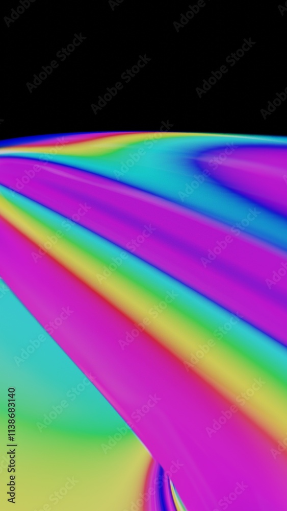 Aufkleber Vibrant Rainbow Gradient Waveforms in Abstract Digital Flow