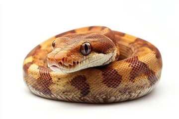 Fototapeta premium Stunning orange and brown snake coiled.