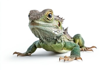 Fototapeta premium Close-up of a vibrant green lizard