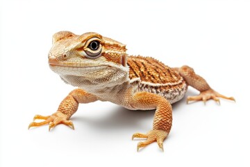 Fototapeta premium Orange Bearded Dragon on White