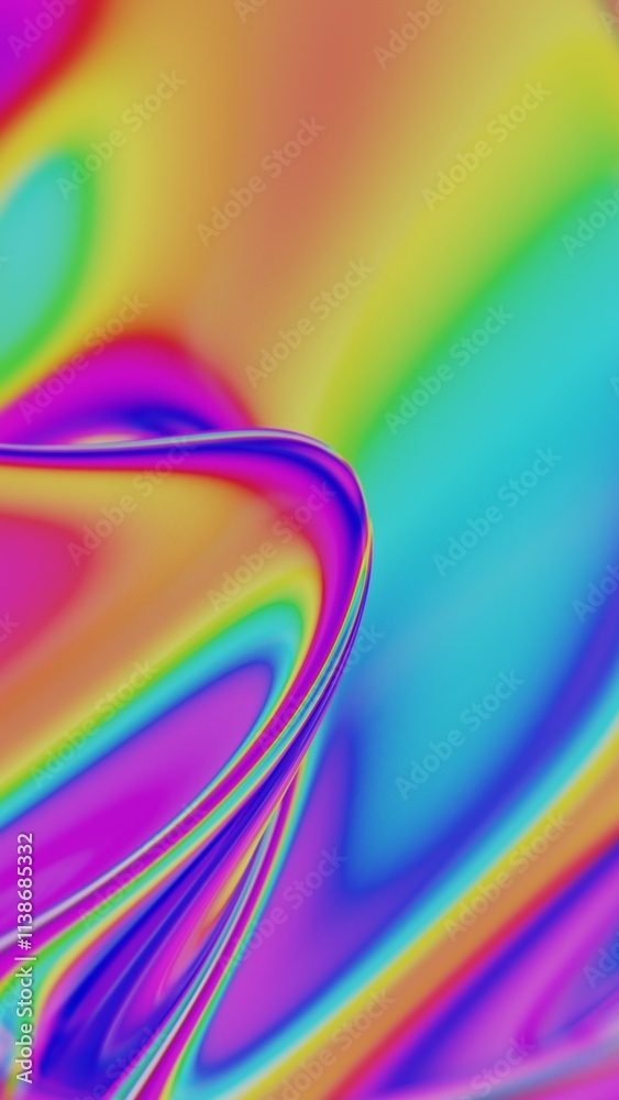 Poster colorful fluid gradient with smooth swirling lines