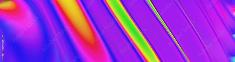 Poster Colorful Iridescent Waves with Smooth Gradient Flow