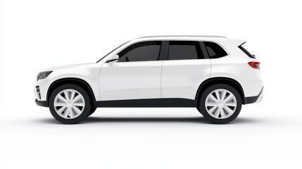 Fototapeta premium Sleek White SUV on a Minimalist Background for Modern Lifestyle Imagery