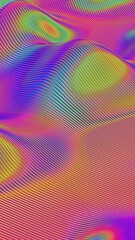 Obraz premium Abstract Gradient Waves with Vibrant Lines and Iridescent Colors