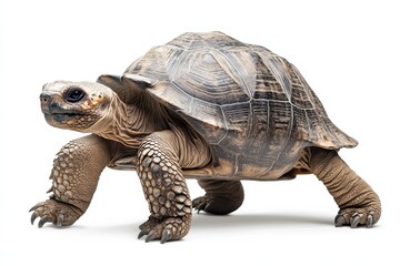 Obraz premium Galapagos tortoise on white background.