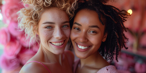 Obraz premium Portrait of free lifestyle of young people of bisexual and LGBT community
