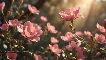 pink magnolia flowers