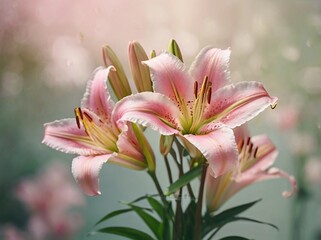 Fototapeta premium pink lily flower