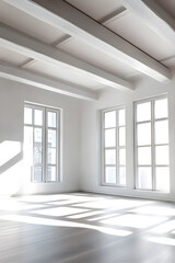 Obraz premium Sunlit Serenity: Geometry in Structural Design and Natural Illumination