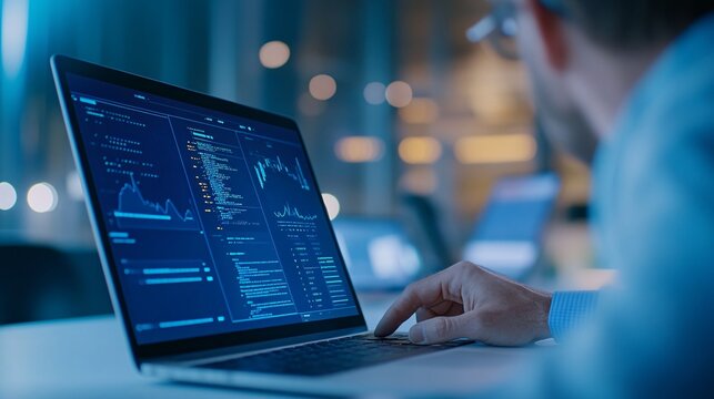 Diverse IT Professionals Collaborating on Software Development in Modern Office Setting