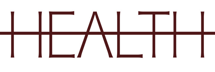 lettering, health in a modern style