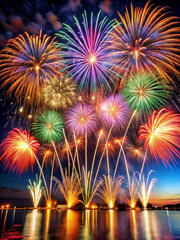 Fireworks Grand Finale, fireworks lighting up the sky and illuminating 