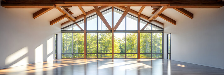 Obraz premium Sunlit Serenity: Geometry in Structural Design and Natural Illumination