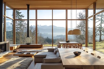 Beautiful Modern Living room Interior with furniture's ,mockup frame , posters, wall -3d Rendering