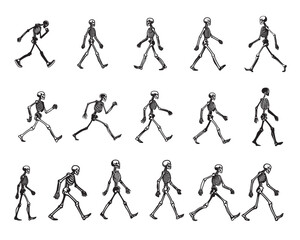 A Set of Skeleton silhouettes