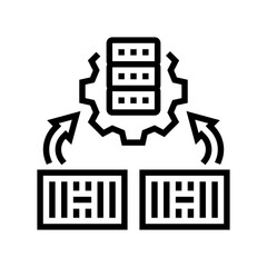 Obraz premium container orchestration data center line icon vector. container orchestration data center sign. isolated contour symbol black illustration