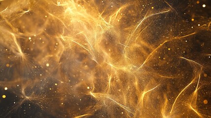 Golden Firework Texture Thin Stroke Lines. Isolated PNG Illustration