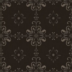 Fototapeta premium Elegant Damask Pattern in Grey and Black: A timeless and sophisticated pattern that evokes a sense of luxury, sophistication, and tradition.