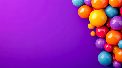 Obraz premium Vibrant Cluster of Colorful Balloons with Text Space on Bold Background