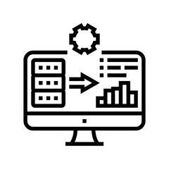 dashboard data center line icon vector. dashboard data center sign. isolated contour symbol black illustration