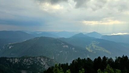 mountains and clouds
