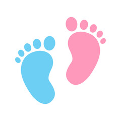 Baby boy and girl footprints