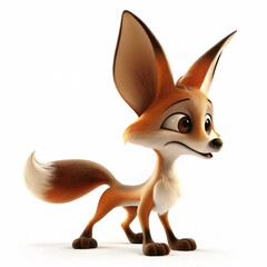 Fototapeta premium fox 3d cartoon isolated on white background